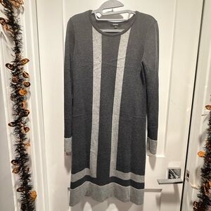 Premise Gray and Light Gray Long Sleeve Dress